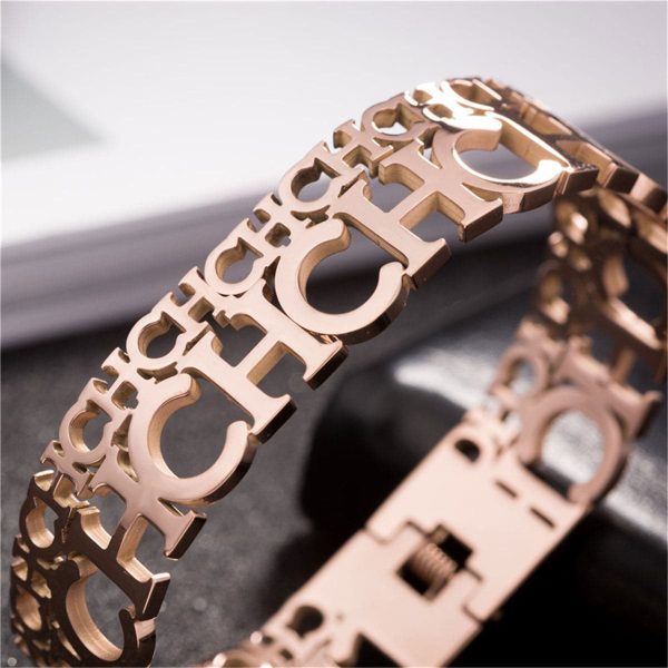 18K Rose Gold-Plated  CH  Bangle Online now