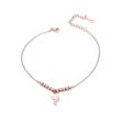 18K Rose Gold-Plated Frosted Fox Bead Anklet Fashion