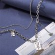 Silver-Plated Butterfly  Change  Layered Pendant Necklace Sale