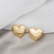 18K Gold-Plated Heart Stud Earrings Supply