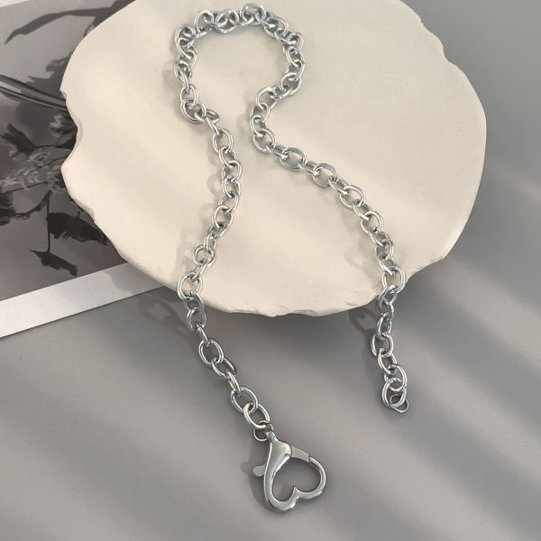 Silver-Plated Heart Clasp Chain Necklace Online Hot Sale