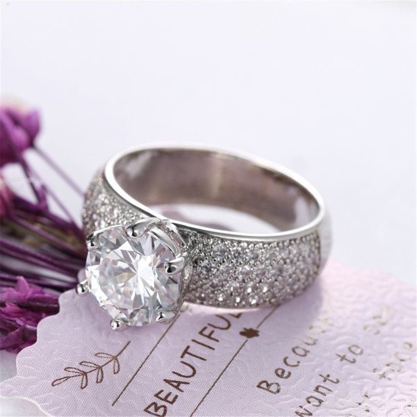 White Crystal & Cubic Zirconia Cocktail Ring on Sale