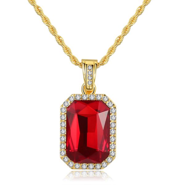 18K Gold-Plated & Red Crystal Pendant Necklace Online Sale