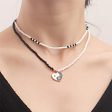 Black & White Howlite Yin Yang Pendant Layered Necklace Supply