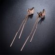 18K Rose Gold-Plated Frosted Butterfly Tassel Ear Jackets Sale