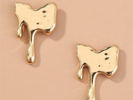 18K Gold-Plated Melted Geometric Stud Earrings Online Sale