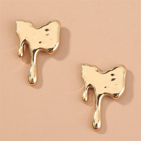 18K Gold-Plated Melted Geometric Stud Earrings Online Sale