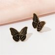 18K Gold-Plated Oxidized Butterfly Stud Earring Supply