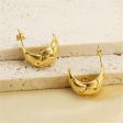 18K Gold-Plated Weave-Accent Huggie Earrings Fashion