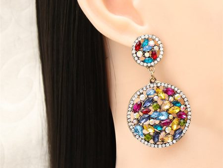 Blue Multicolor Cubic Zirconia & 18K Gold-Plated Drop Earrings Fashion