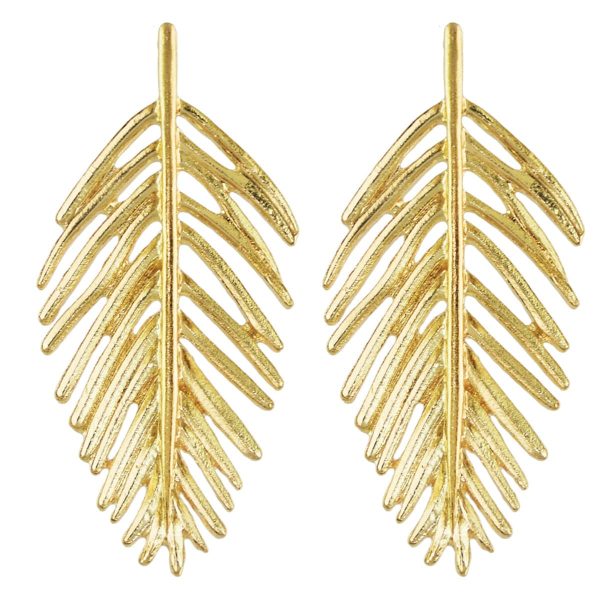 18K Gold-Plated Leaves Drop Earrings Online Hot Sale