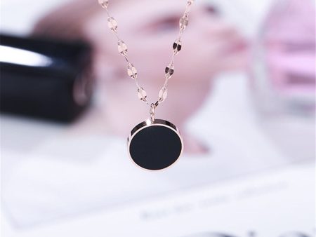 Black Shell & 18K Rose Gold-Plated Round Pendant Necklace Online Hot Sale