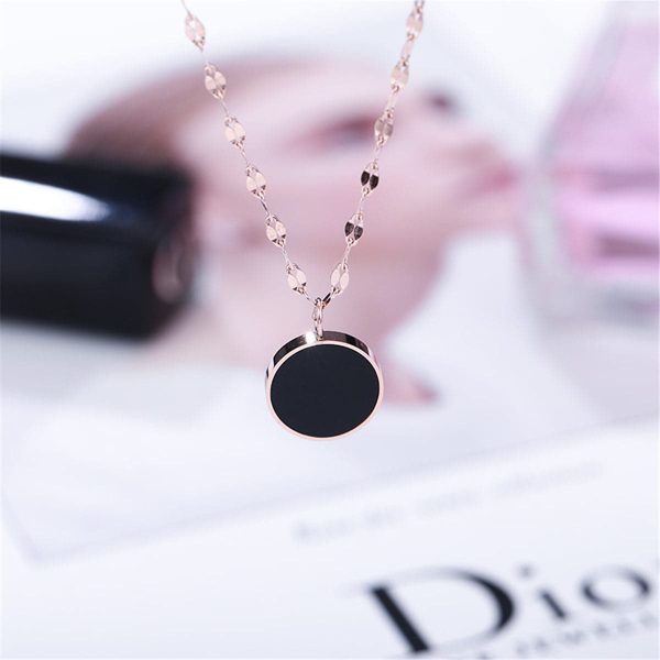 Black Shell & 18K Rose Gold-Plated Round Pendant Necklace Online Hot Sale