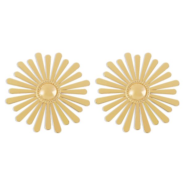 18K Gold-Plated Sunflower Stud Earrings on Sale