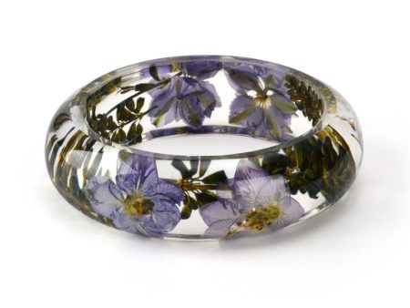 Violet & Yellow Dried Flower Bangle Online Sale