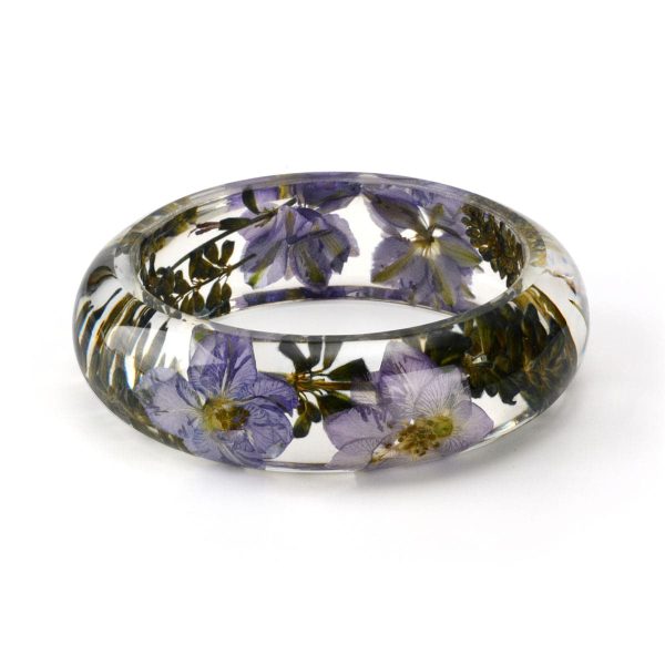 Violet & Yellow Dried Flower Bangle Online Sale