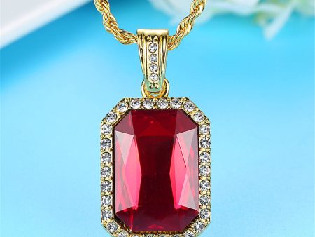 18K Gold-Plated & Red Crystal Pendant Necklace Online Sale