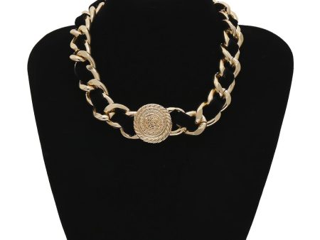 Black Velvet & 18K Gold-Plated Figaro Choker Necklace Cheap