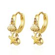 18K Gold-Plated Starfish Shell Charm Huggie Earring Online Hot Sale