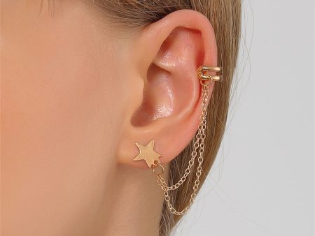 18K Gold-Plated Star Chain Ear Cuff Supply