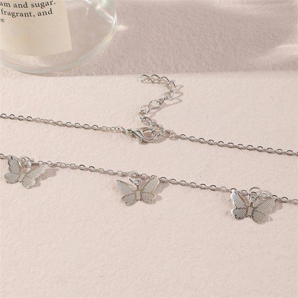 Silver-Plated Butterfly Station Necklace Online Hot Sale