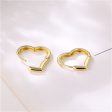 18K Gold-Plated Open Heart Huggie Earrings Hot on Sale