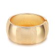 18K Gold-Plated Embossed Wavy Pattern Bangle For Discount