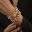 18K Gold-Plated Curb Chain Bracelet Set Sale