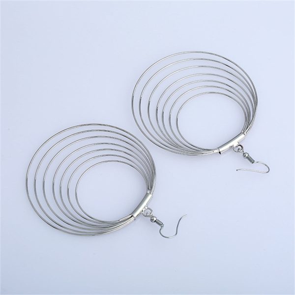 Silver-Plated Layered Hoop Drop Earring Hot on Sale