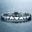 Silver-Plated Interlocking Heart Band For Sale