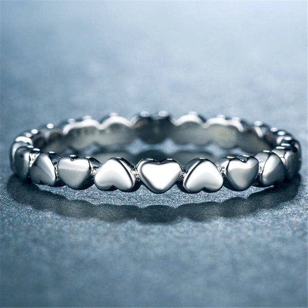 Silver-Plated Interlocking Heart Band For Sale