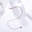 18K Rose Gold-Plated Heart  Love  Anklet For Sale