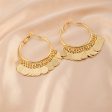 18K Gold-Plated Disc Tassel Huggie Earrings For Sale