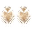 18K Gold-Plated Heart Burst Drop Earrings Hot on Sale