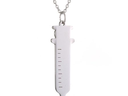 Silver-Plated Injector Pendant Necklace Discount