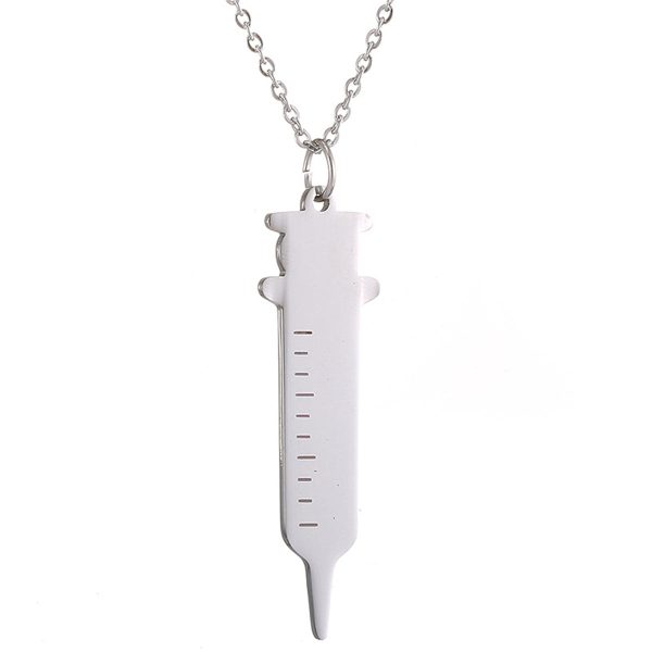 Silver-Plated Injector Pendant Necklace Discount