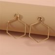 18K Gold-Plated Open Hexagon Drop Earrings Supply