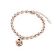 18K Rose Gold-Plated Camellia Flower Bead Charm Bracelet For Discount