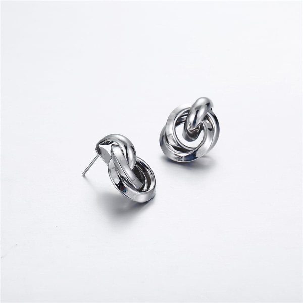 Silver-Plated Knot Drop Earrings Online