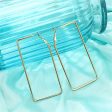 18K Gold-Plated Openwork Rectangle Drop Earrings Set Supply