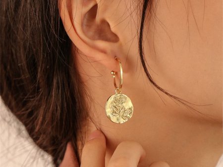 18K Gold-Plated Rose Drop Earrings Online now