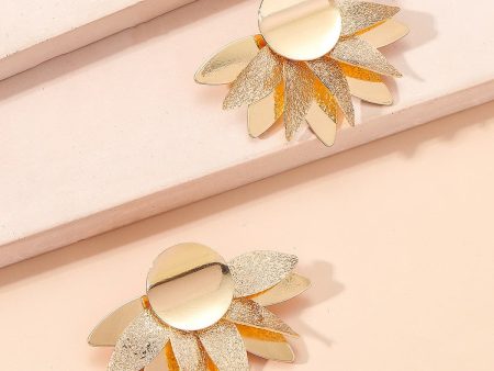 18K Gold-Plated Petals Stud Earrings Cheap