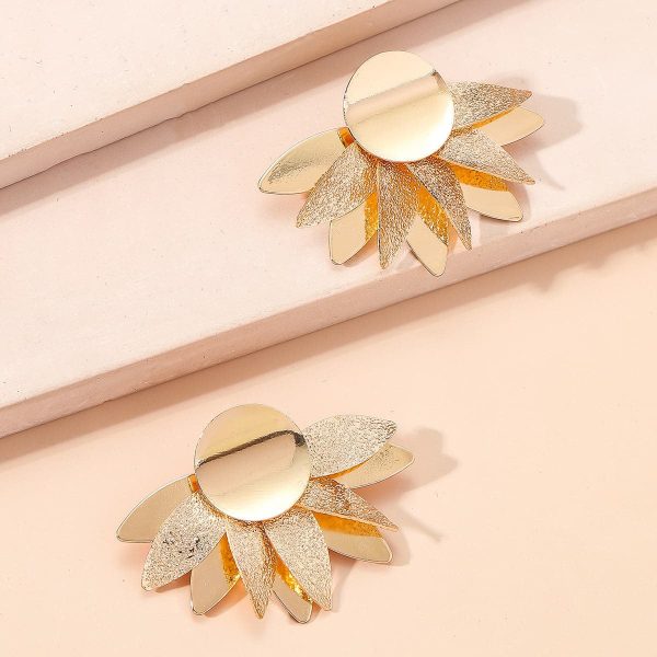 18K Gold-Plated Petals Stud Earrings Cheap