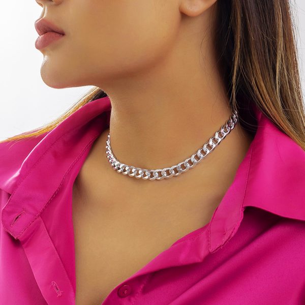 Silver-Plated Curb Chain Necklace For Discount