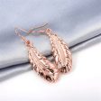 18K Rose Gold-Plated Feather Drop Earrings For Sale