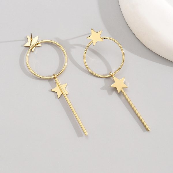 18K Gold-Plated Star Magic Wand Drop Earrings Discount