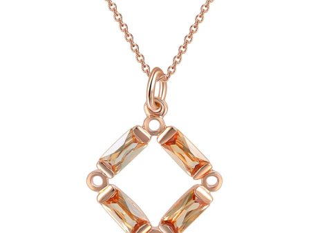 Yellow Crystal & 18K Rose Gold-Plated Rhombus Pendant Necklace Online Hot Sale