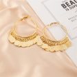 18K Gold-Plated Disc Tassel Huggie Earrings For Sale