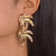 18K Gold-Plated Linked Leaves Drop Earrings Online Hot Sale