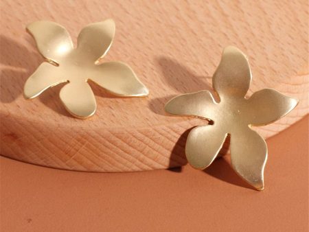 18K Gold-Plated Tropical Flower Stud Earrings Supply